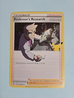 2021 Professor's Research 23/25 - Holo Rare Celebrations NM/MT Pokemon Prof Oak - Image 1