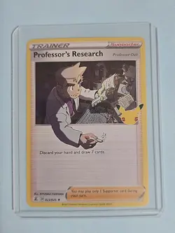 2021 Professor's Research 23/25 - Holo Rare Celebrations NM/MT Pokemon Prof Oak - Image 2
