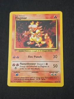Magmar 036/102 Base Set Regular WOTC Vintage Pokemon TCG Light Played - Image 1