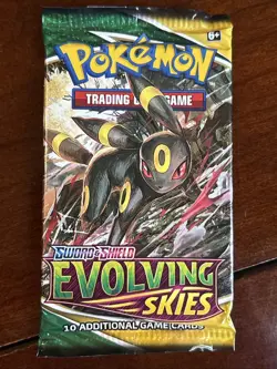 Pokemon Evolving Skies Sealed Booster Pack Umbreon Art - Image 1