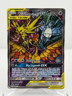 POKEMON S.M. HIDDEN FATES MOLTRES & ZAPDOS & ARTICUNO GX TAG TEAM PROMO SM210 - Image 1