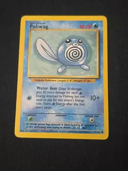 Poliwag 059/102 Base Set Regular WOTC Vintage Pokemon TCG Moderate Played - Image 1