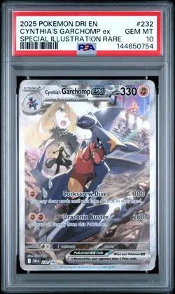2025 POKEMON DRI EN-DESTINED RIVALS #232 CYNTHIA'S GARCHOMP EX PSA 10 - Image 1