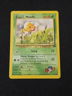 Koga's Weedle 82/132 Gym Challenge Regular WOTC Vintage 2000 Pokemon TCG LP - Image 1