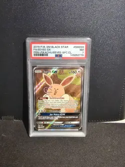 2019 POKEMON SM BLACK STAR PROMO #SM233 FULL ART/EEVEE GX PSA 7 - Image 1