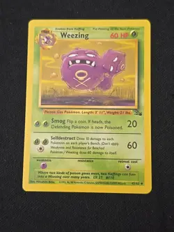 Weezing 45/62 Fossil Regular WOTC Vintage Pokemon TCG Lightly Played - Image 1
