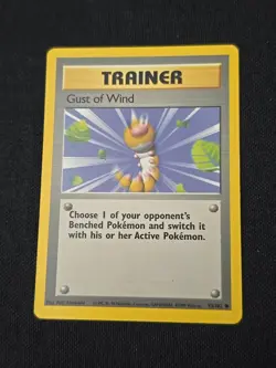 Gust of Wind 093/102 Base Set Regular WOTC Vintage Pokemon TCG Light Played - Image 1