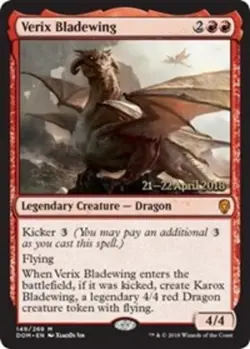 [1x] Verix Bladewing - Foil - Prerelease Promo Slight Play, English Dominaria pr - Image 1