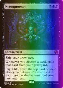 MTG Magic the Gathering Necropotence (98/256) Iconic Masters LP FOIL - Image 1