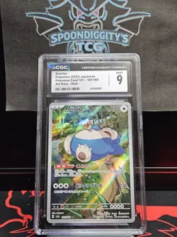 GRADED Snorlax 181 Pokemon 151 ART RARE Holo (Japanese) CGC MINT 9 - Image 1