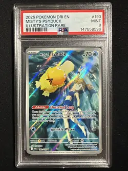 2025 POKEMON DRI EN-DESTINED RIVALS ILLUSTRATION RARE #193 MISTY'S PSYDUCK PSA 9 - Image 1
