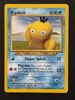 Pokemon Psyduck 79/105 Neo Destiny Basic Regular Common 50HP Flipper Splash - Image 1