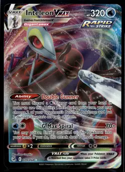 2021 Pokemon Fusion Strike 079 Inteleon VMAX NM - Image 1