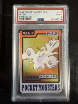 PSA 9 Ditto 132 Pokemon Carddass Bandai Card Vintage 1997 Mint Pocket Monsters - Image 1