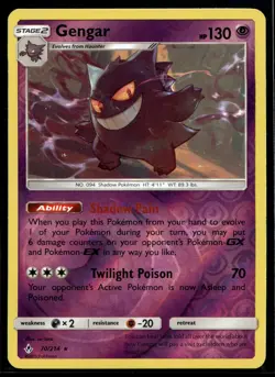 2019 Pokemon Unbroken Bonds 70 Gengar Reverse Foil LP - Image 1