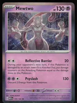 Mewtwo 150/165 Holo: Scarlet & Violet 151 Pokemon TCG Near Mint - Image 1