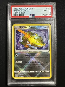 2022 POKEMON SWORD & SHIELD LOST ORIGIN #124 RADIANT STEELIX PSA 10 - Image 1