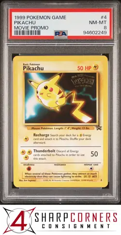 1999 POKEMON GAME MOVIE PROMO #4 PIKACHU PSA 8 - Image 1