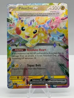 Pokemon TCG Pokemon Pikachu Ex Surging Sparks 057/191 Double Rare Holo - Image 1