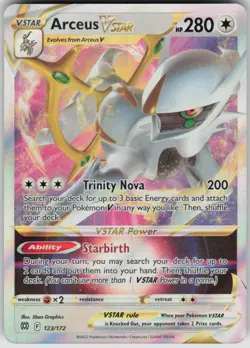 Pokemon Arceus VSTAR Ultra Rare SWSH09: Brilliant Stars 123/172 NM - Image 1