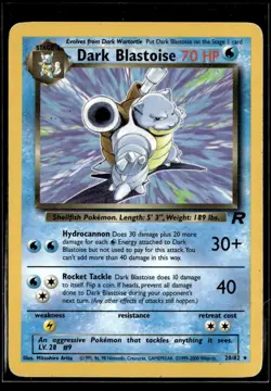 Dark Blastoise 20/82 Team Rocket Rare Unlimited Non Holo WOTC Pokemon LP - Image 1