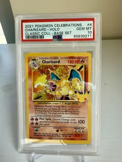 2021 Pokemon Celebrations Classic Collection #4 Charizard Holo PSA 10 - Image 1