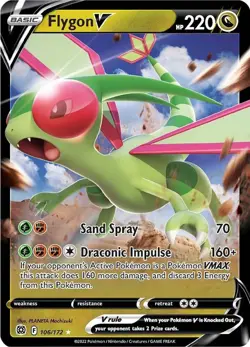 Pokemon TCG Flygon V 106/172 Swsh09: Brilliant Stars Ultra Rare Holo - Image 1