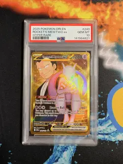 PSA 10 Team Rocket's Mewtwo ex 240/182 Pokemon Destined Rivals Full Art Graded - Image 1