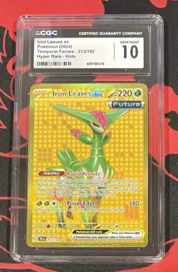 💎 CGC 10 GEM MINT 💎 IRON LEAVES EX POKEMON TEMPORAL FORCES HYPER RARE #213 - Image 1