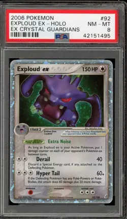 Pokemon Exploud ex EX Crystal Guardians Holo Ultra Rare #92 PSA 8 - Image 1