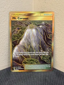 Pokemon TCG Mt. Coronet SV89/SV94 Hidden Fates Shiny Vault Gold Stadium Trainer - Image 1