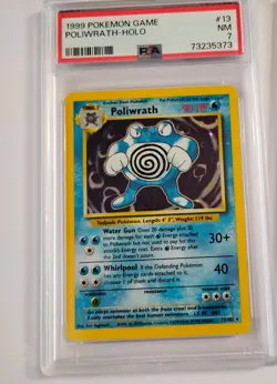 Poliwrath 13/102 Unlimited Base Set Holo, Historic Pokemon, PSA7, 3 Available - Image 3