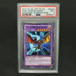 2014 Yugioh: TWIN PHOTON LIZARD - SP14-EN020 [1st Ed Starfoil Rare] - Mint PSA 9 - Image 1