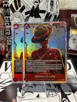 Bandai One Piece Card Game Monkey.D.Luffy OP12-015 Special Rare Holo 2 Cards - Image 1