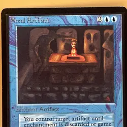 MTG Steal Artifact Beta 1993 Black Border Vintage Magic The Gathering Card - Image 3