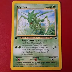 Scyther 46/75 Neo Discovery Regular First Edition Pokemon Card LP Wotc - Image 1