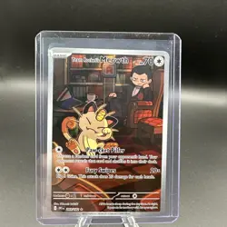 Pokemon TCG Team Rockets Meowth Card 203/182 Destined Rivals - Image 1