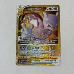Pokemon Go Mewtwo VSTAR Holo Card 086/078 Secret - Image 1