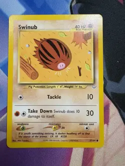 Pokemon TCG Swinub Neo Revelation Unlimited Card 57/64 LP - Image 1