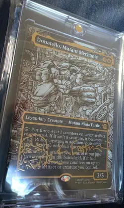 Magic: The Gathering TMNT Donatello, Mutant Mechanic Autographed Card - Image 4