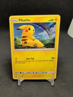 2017 Pokemon Sun and Moon Shining Legends Holo Pikachu Card 28/73 - Image 1