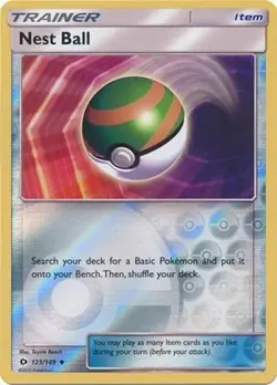 POKEMON NEST BALL #123/149 UNCOMMON REVERSE HOLOFOIL SUN & MOON NM CARD - Image 1