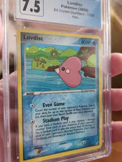 Pokemon CGC 7.5 NM Mint Luvdisc Holo - ex Crystal Guardians 7/100 2006 Card - Image 1