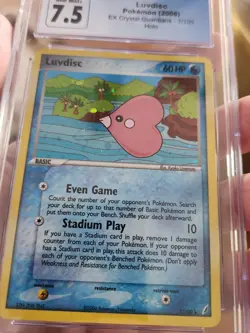 Pokemon CGC 7.5 NM Mint Luvdisc Holo - ex Crystal Guardians 7/100 2006 Card - Image 2