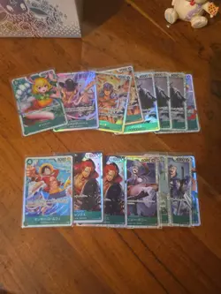 16x japanese one piece super rare GREEN SR card lot assorted sets - Image 1