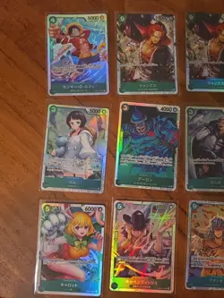 16x japanese one piece super rare GREEN SR card lot assorted sets - Image 2