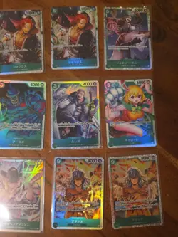 16x japanese one piece super rare GREEN SR card lot assorted sets - Image 3