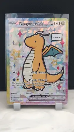 Pokemon Cracked Ice Holo Rainbow Boarder Cute Anime Dragonite EX Card - Image 1