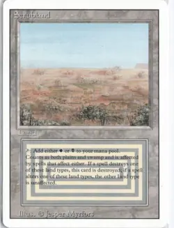 MTG Scrubland R Revised Edition LP - Image 1