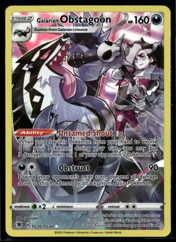 2022 Pokemon Astral Radiance TG10 Galarian Obstagoon LP - Image 1